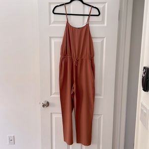 Forever 21 Rust Jumpsuit with Side Detail Size Large